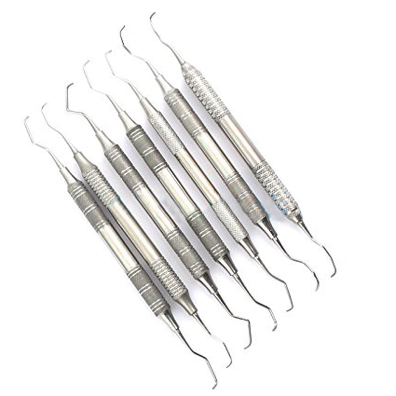 [Australia - AusPower] - AA PRO Dental Gracey CURETTES PERIODONTAL 1/2-13/14 Hollow Handle Double Ended Instruments 7 Piece 