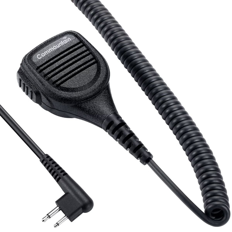 [Australia - AusPower] - commountain Speaker Mic for Motorola Radios R2 BPR40D BPR40 CP100D CP200D CP200 CP185 CLS1410 CLS1110 DLR1060 RDU4100 RDU4160D RMU2040 RMU2080D CLS DTR RDU RMU, 2 Pin Shoulder Microphone Black 
