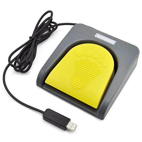 iKKEGOL USB Single Foot Switch Control One Key Customized Computer Keyboard Action Pedal HID Grey