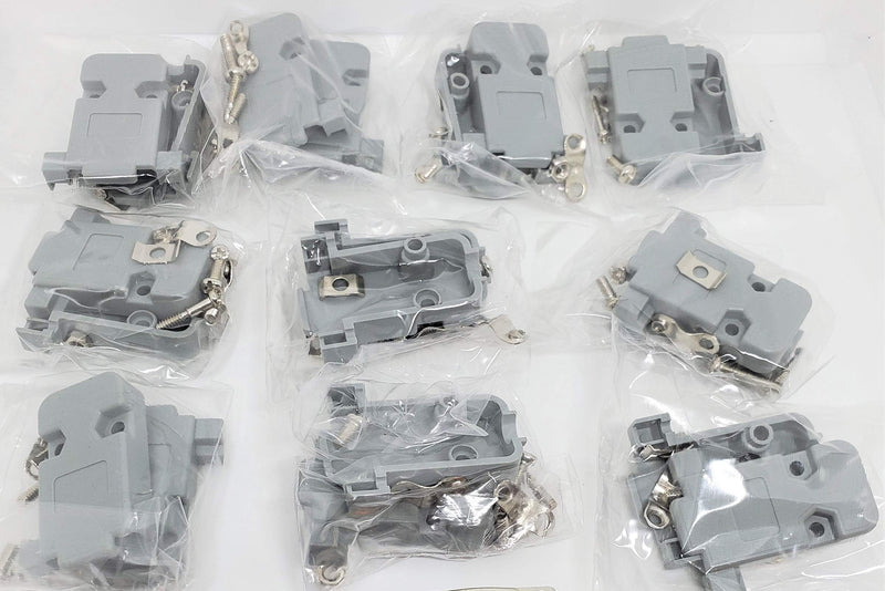 [Australia - AusPower] - Pc Accessories - Connectors Pro 10-Pack DB9 Gray Plastic Hood DB-9/HD15 Connectors Short Screws, 10 Packs 