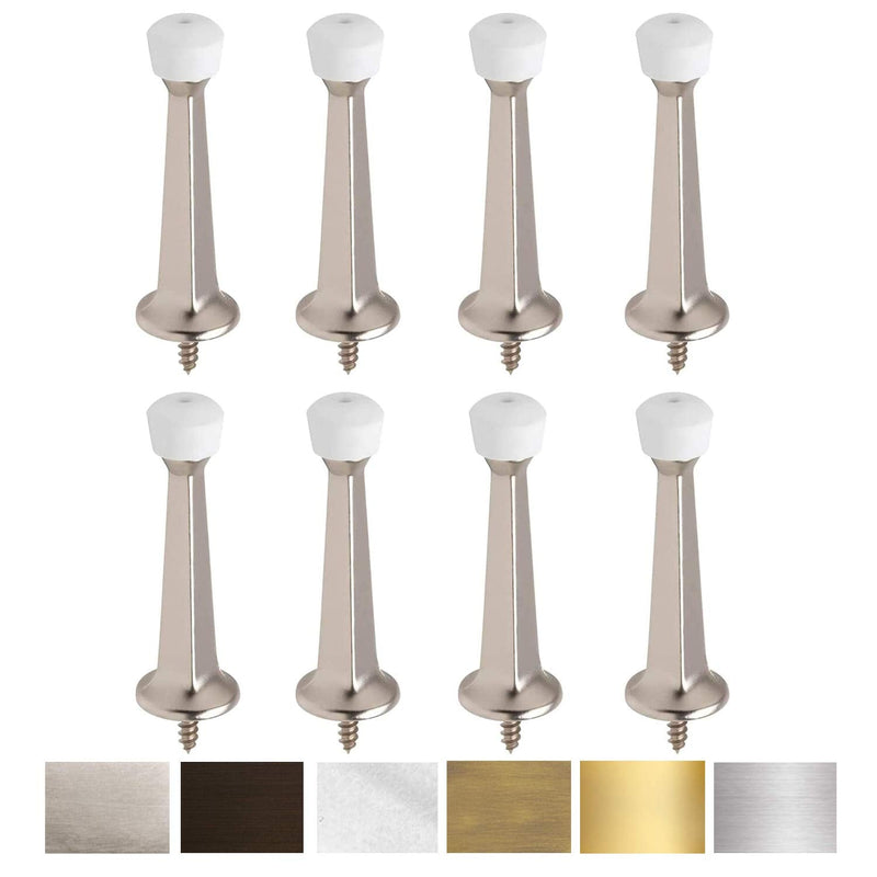 [Australia - AusPower] - Liberty Premium Door Stoppers Metal Solid Rigid Door Stop Brushed 3" (Satin Nickel, 8 Pack) Satin Nickel 