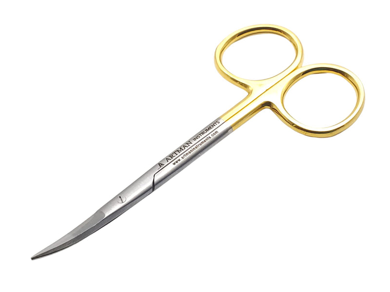 [Australia - AusPower] - Scissors 4.5 inch curved Gold Plated handle Dental Surgical Gum Scissors BY Wise Linkers 