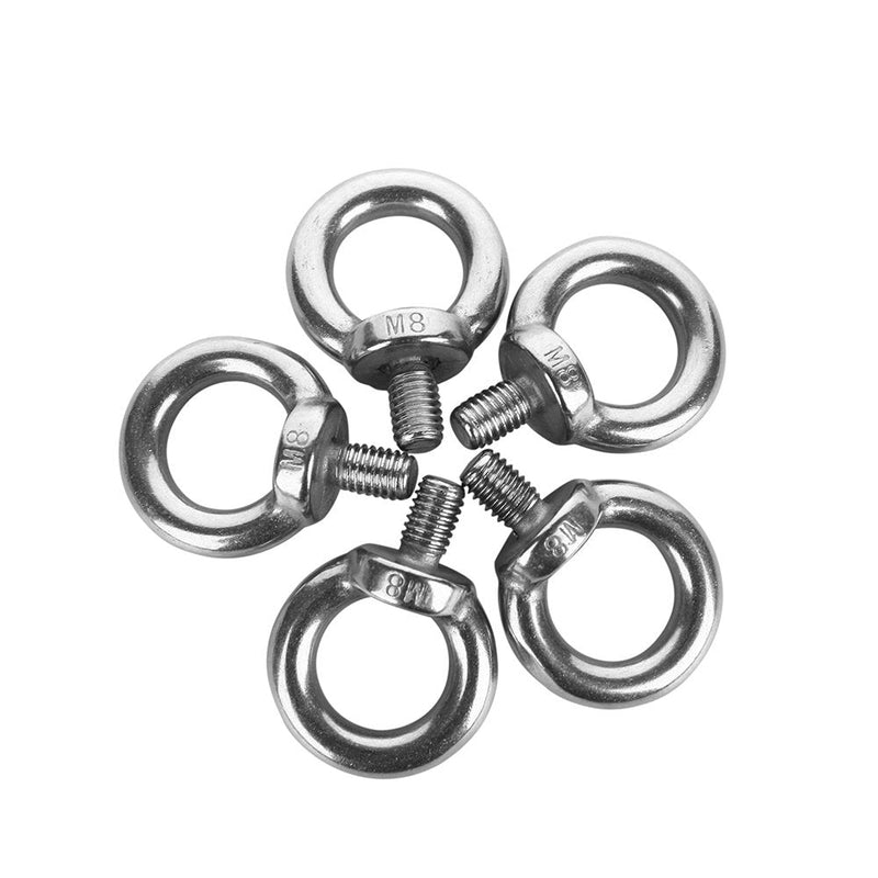 [Australia - AusPower] - Eowpower 5Pcs M8 Male Thread Machinery Shoulder Lifting Ring Eye Bolt 