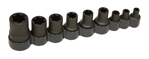 Lisle 83100 External Torx Plus Socket Set, 9-piece drive socket set in storage case