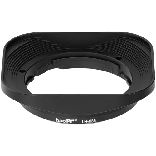 Haoge LH-X35 Bayonet Square Metal Lens Hood for Fujifilm Fuji Fujinon XF 35mm f/2 R WR XC 35mm F2 and XF 23mm f2 R WR Lens on X-Pro3 X-Pro2 X-T4 X-T3 X-T30 X-T20 Replace LH-XF35-2