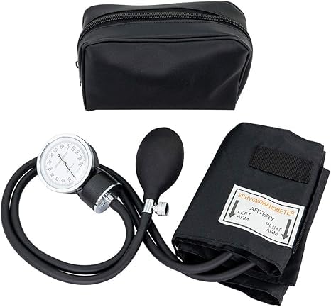 [Australia - AusPower] - LINE2design 58730-BK Manual Blood Pressure Cuff - Adult Large Medical Deluxe Aneroid Sphygmomanometer - Nurses Manual BP Cuff Monitor with Durable Carrying case – Black 