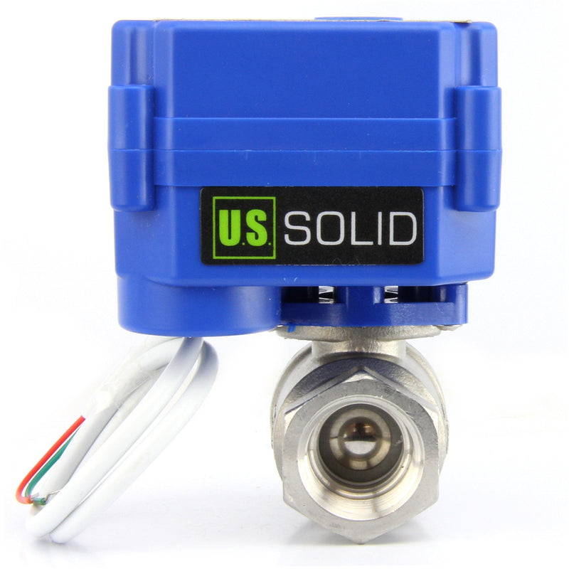 [Australia - AusPower] - Motorized Ball Valve- 1/2" Stainless Steel Ball Valve with Full Port, 9-24V AC/DC and 2 Wire Auto Return Setup by U.S. Solid 1/2 Inch 