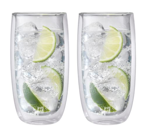 Zwilling J.A. Henckels 39500-120 Double Wall Glasses, 16.5 fl oz (470 ml), Set of 2, Tumbler, Highball, Heat Resistant, Double Wall Construction, Cup Transparent 470 ml