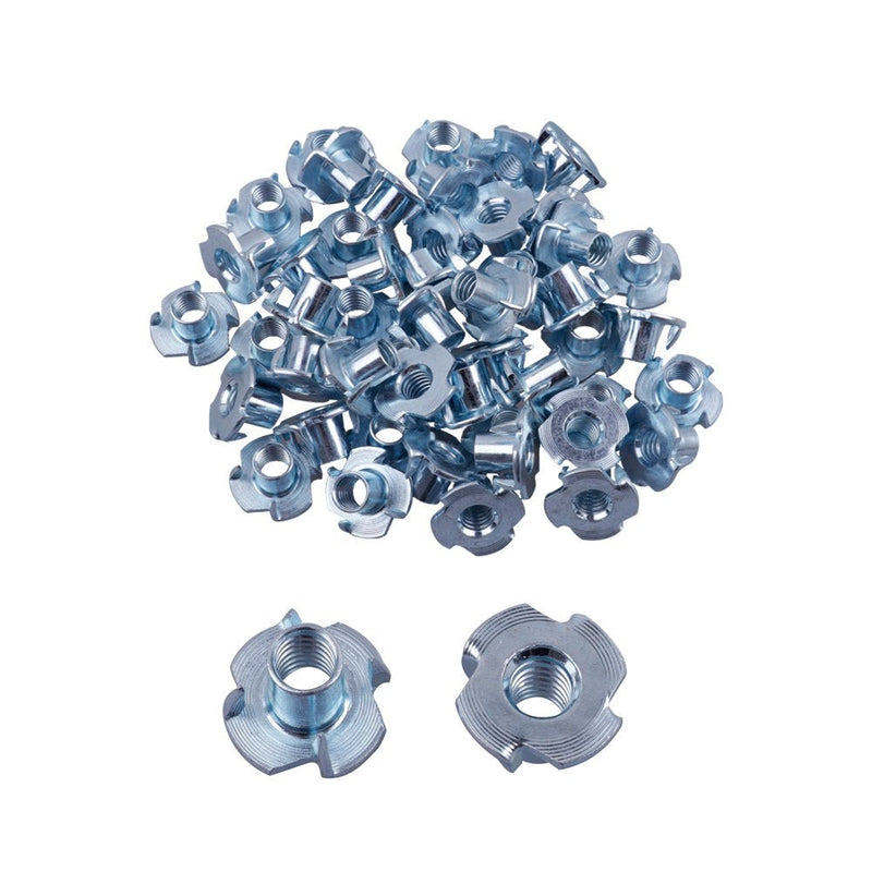 [Australia - AusPower] - Eowpower 50 Pieces 4 Pronged Zinc Plated Tee T-Nut 5/16"-18 x 7/16 inch 