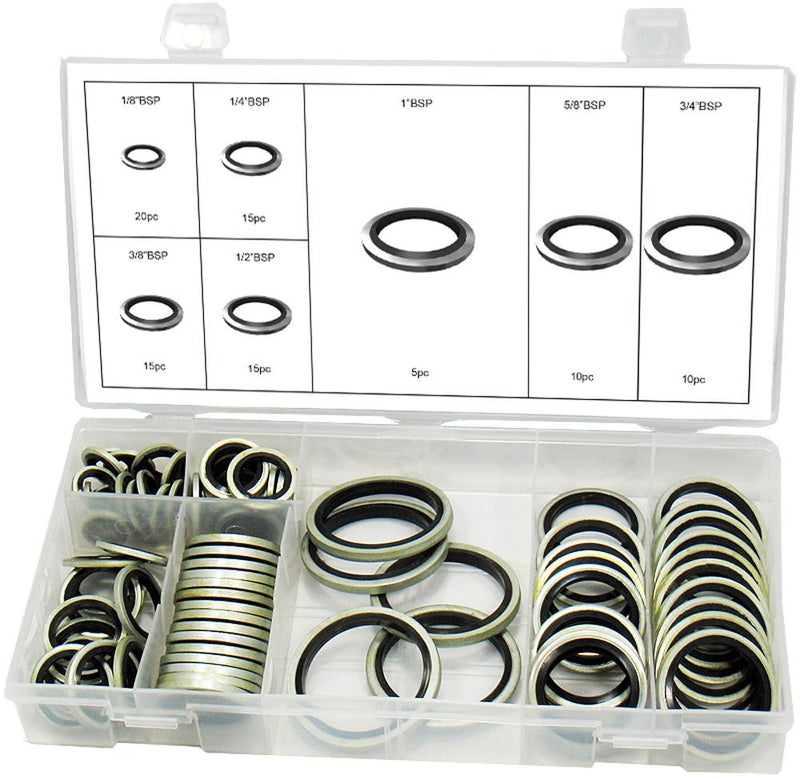 [Australia - AusPower] - Swordfish 32300-90pcs BSP Dowty Bonded Seal Washer Assortment 