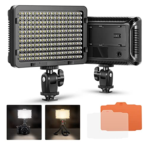 Neewer on Camera Video Light Photo Dimmable 176 LED Panel with 1/4" Thread for Canon, Nikon, Sony and Other DSLR Cameras, 5600K (Battery Not Included) PT-176S
