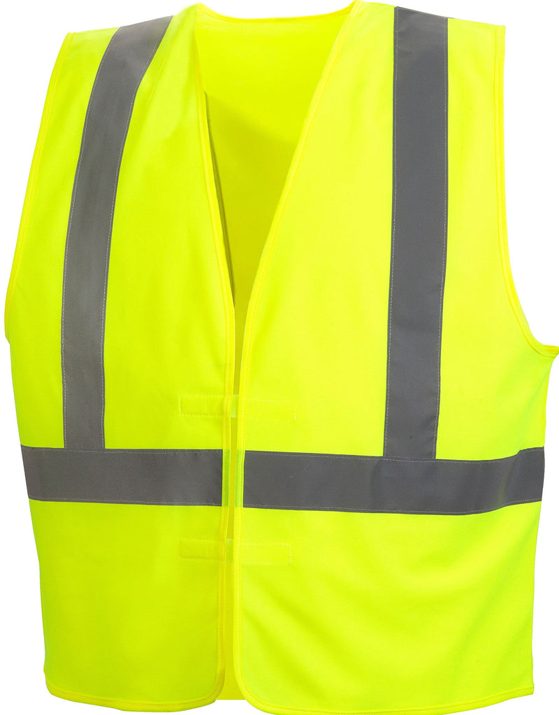 Pyramex Safety Hi-Vis Safety Vest with Reflective Tape, Hi-Vis Lime, Large