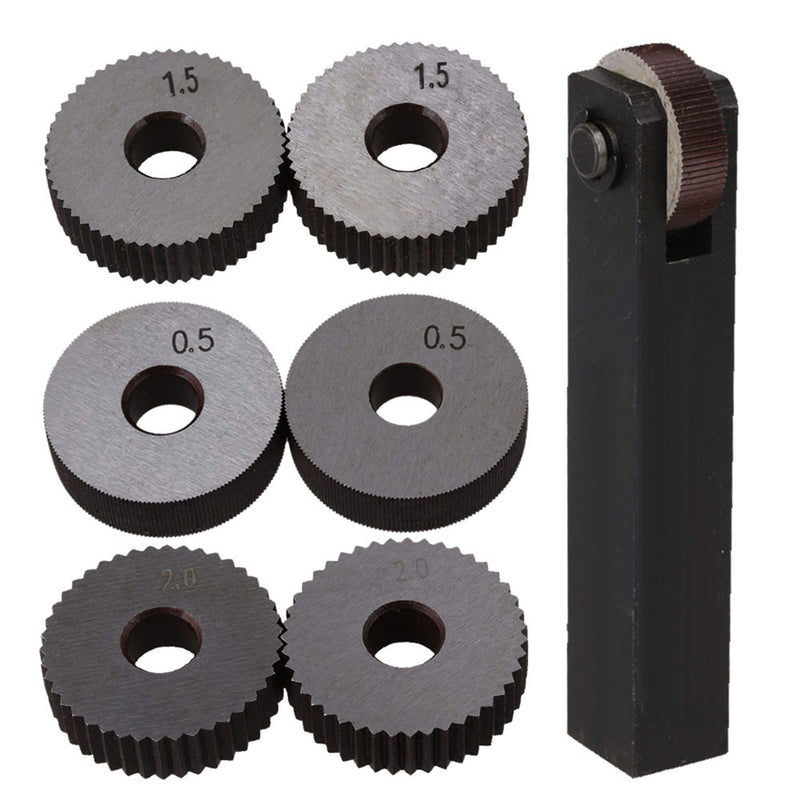 [Australia - AusPower] - CNBTR 0.5mm 1.5mm 2mm Pitch Single Wheel with 1.0mm Pitch Straight Linear Knurling Tool Set of 7 