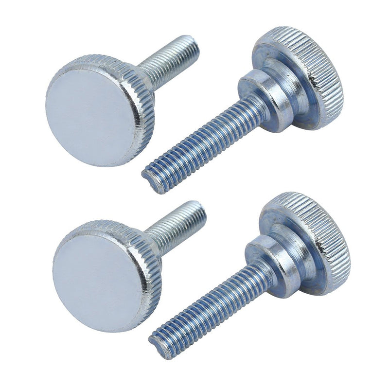 [Australia - AusPower] - uxcell M6x25mm Flat Knurled Head Fully Threaded Thumb Screws Bolts Fastener 4pcs 