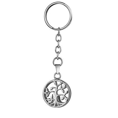 COCO Park Life Tree Urn Pendant Keychain Stainless Steel Cremation Jewelry Ashes Holder Memorial Keepsake
