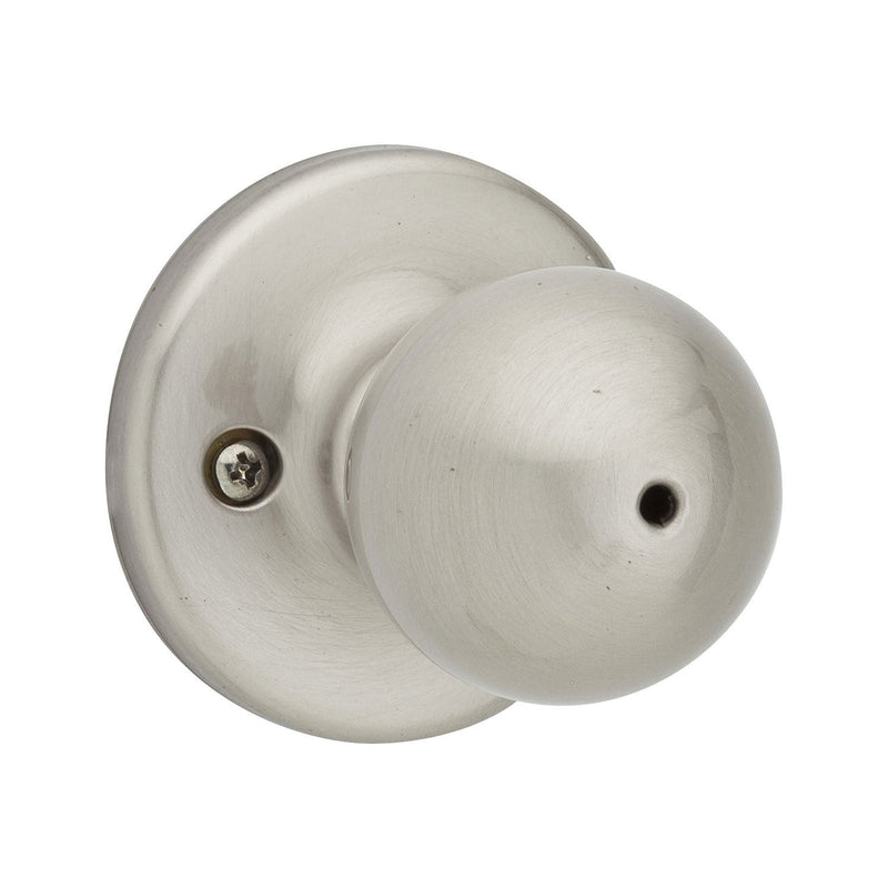 Kwikset Polo Interior Privacy Door Knob with Lock, Door Handle For Bathroom and Bedroom, Satin Nickel Keyless Turn Lock Doorknob, with Microban Protection 1 Pack Privacy New