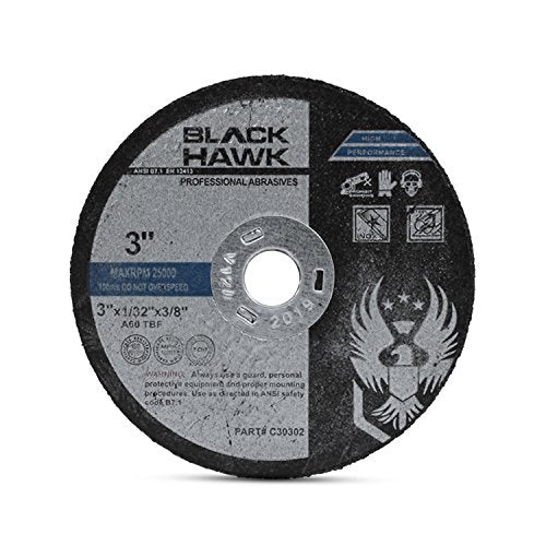 [Australia - AusPower] - BHA Metal and Stainless Steel Cut Off Wheels for Die Grinders, 3 x 1/32 x 3/8 - 25 Pack 3 x 1/32 x 3/8 