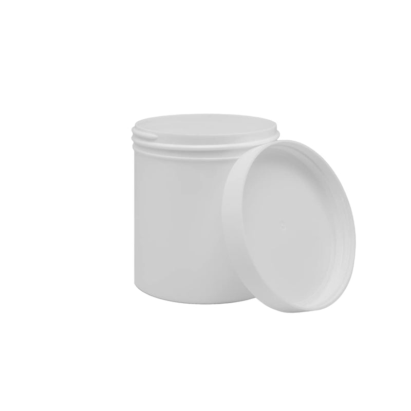 [Australia - AusPower] - EZY DOSE Ointment Jar and Container, Screw on Cap, Leak-Proof Container for Creams and Balms, Durable Design, Ideal for DIY Skincare and Herbal Remedies, 16 oz Capacity, White (Pack of 12) 16 Ounce 