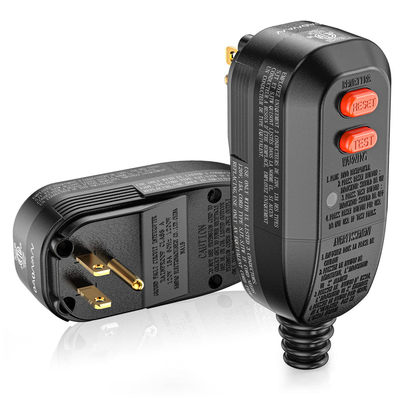 [Australia - AusPower] - GFCI Replacement Plug Assembly Auto Reset 15 Amp 3 Prongs, 5 Years Warranty, Waterproof, Ground Fault Circuit Interrupter Safety Plug for Pressure Washer, Hot Tub, Air Conditioner, Hair Dryer Black 15Amp 3Prongs 