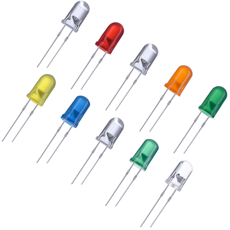 EBOOT 100 Pieces Clear LED Light Emitting Diodes Bulb LED Lamp, 5 mm(Multicolor) Multicolor