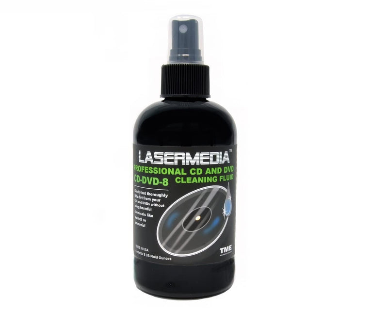 [Australia - AusPower] - Compact Disc CD CDR and DVD DVD-R Cleaning Solution Fluid (Not a Scratch Remover) 8 Ounce (237 ML) Spray Bottle Cleaner CD-DVD-8 Made in USA Lasermedia 