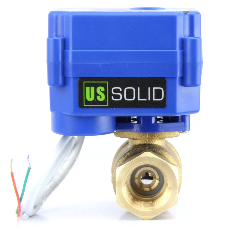 [Australia - AusPower] - U.S. Solid Motorized Ball Valve- 3/4" Brass Ball Valve with Standard Port, 9-24V AC/DC and 2 Wire Auto Return Setup 3/4 Inch 