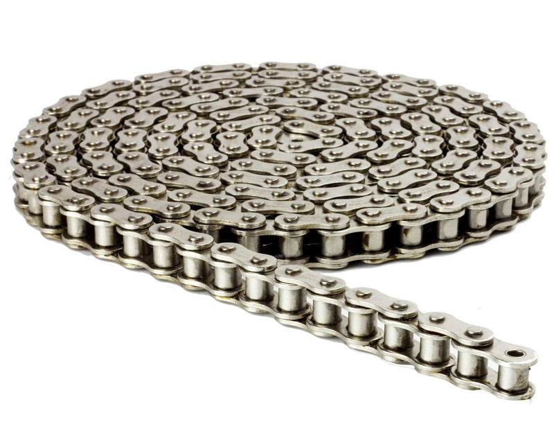 [Australia - AusPower] - Jeremywell 40NP Nickel Plated Roller Chain 10 Feet with 2 Connecting Links, Heat Treated, Corrosion Resistant, Eliminates Stress Cracking, unwanted wear, and Easy Corrosion 2 Master Link 