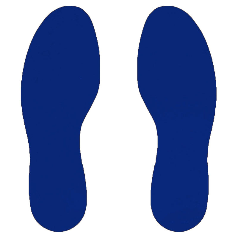 [Australia - AusPower] - 9.5" Blue Footprints for 5S Lean Organization Floor Marking,Industrial Adhesive with Removable Liner,Ideal for Warehouse, Factory & Office - 6 Pcs (3 Pairs) 6 Pcs (3 Pairs) 
