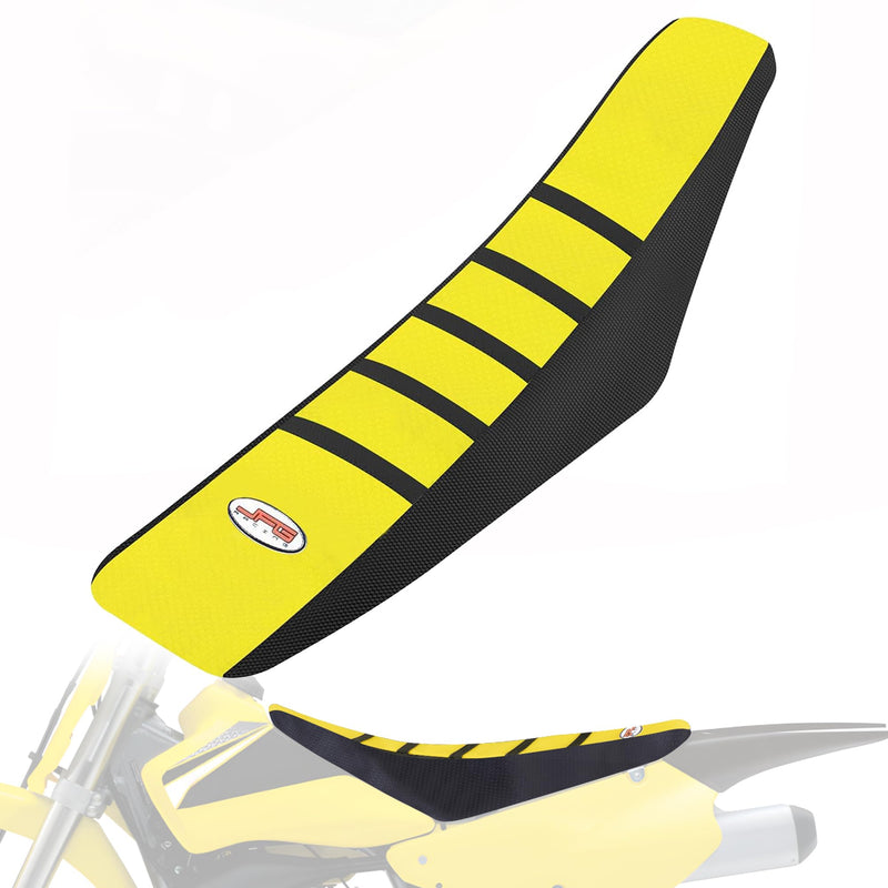 JFG RACING Dirt Bike Seat Cover,Motorcycle Cushion with Non-Slip Rubber Striped for RM85 2002-2017 - Yellow