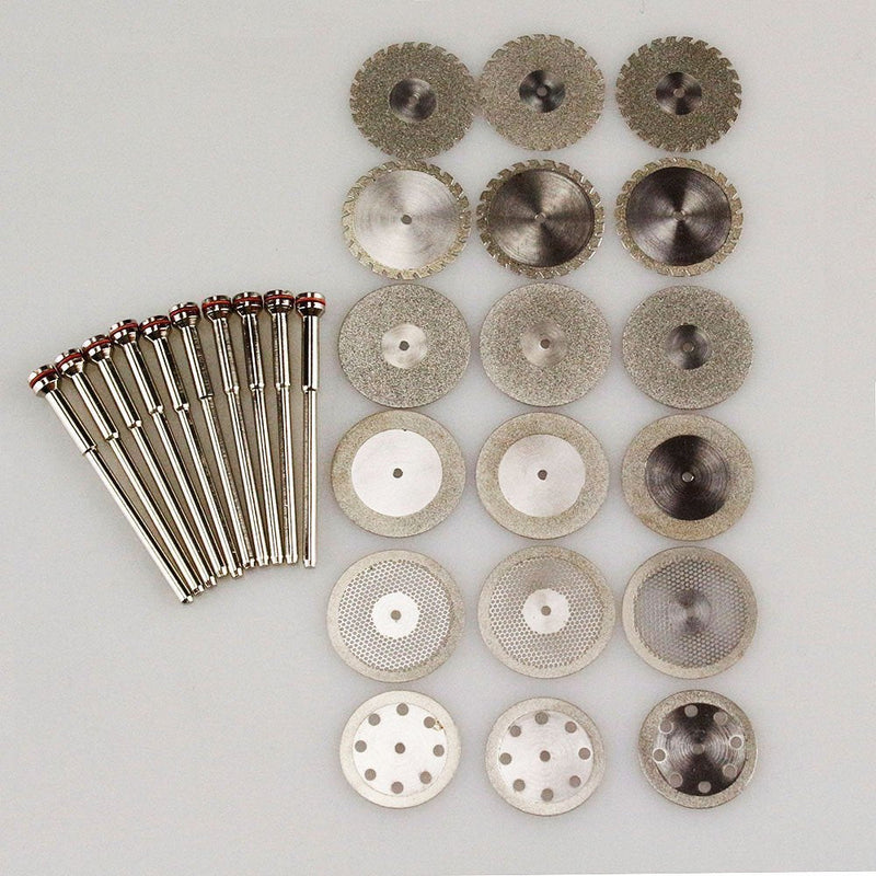 [Australia - AusPower] - 18 Dental Diamond Polishing Wheel Disc Cutter Plaster+ 10 HP Shank Mandrel 2.35mm 