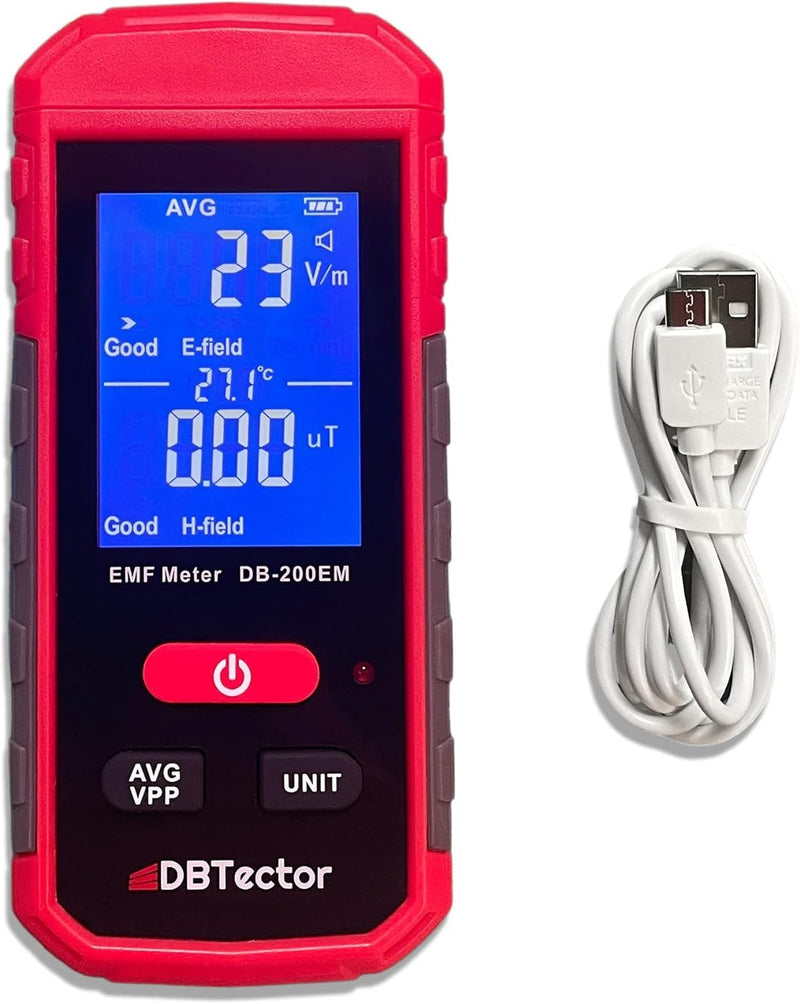DBTector EMF Meter Electric and Magnetic Field Meter Detect Radiation from Appliances, Computers, Electrical Boxes, Electrical Wires, High Power Transmission Lines