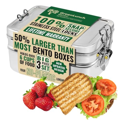 Stackable Stainless Steel Bento Box for Adults, 6 Cup with Snack Pod