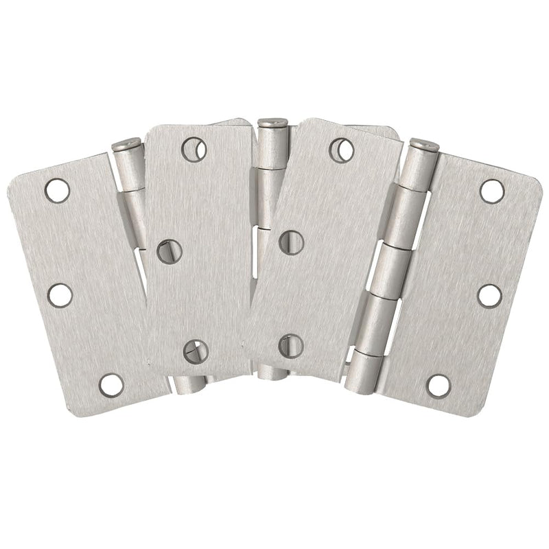 [Australia - AusPower] - Design House 181354 3.5 x 3.5 1/4 Inch Radius Hinge 2, 3-Pack, Satin Nickel, 3 Pack 