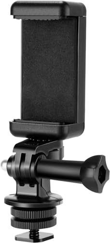NEEWER Phone Holder/Hot Shoe Mount Adapter Kit Action Camera Mount Compatible with GoPro Hero 12 11 10 9 8 7 6 5 DJI OSMO Action 4 3 2 iPhone 15 Pro Max 14 13 Pro Samsung S23 for DSLRs Ring Light