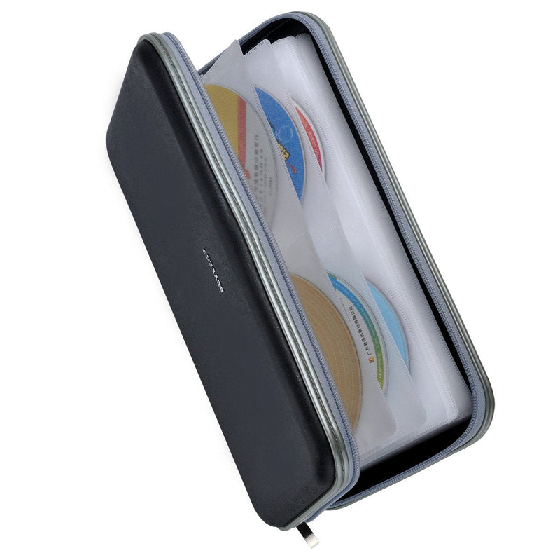 [Australia - AusPower] - 70 Capacity Heavy Duty CD DVD Blu-ray Media case Storage Holder Organizer Wallet (Black) Black 