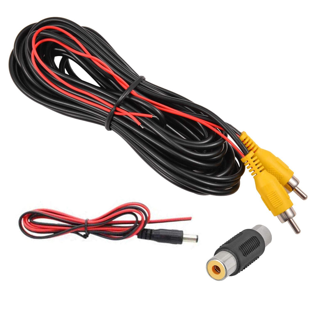 [Australia - AusPower] - DALLUX Backup Camera RCA Video Cable,Car Reverse Rear View Camera Video Cable with Detection Wire(20FT/6 Meters),AV Extension Cable with RCA Video Female to Female Coupler and Power Cable RCAC02/20ft 