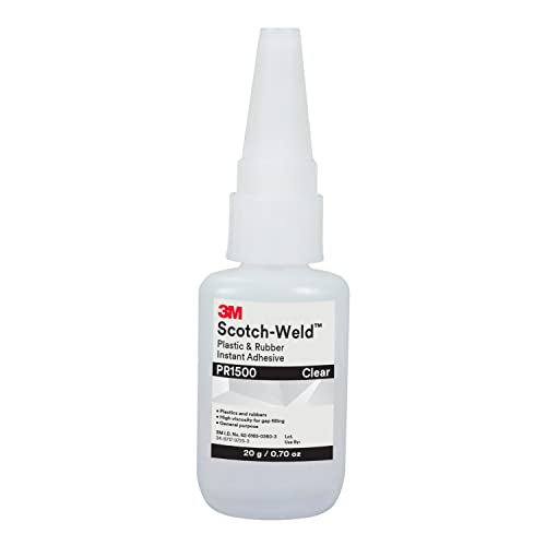 3M Scotch-Weld PR1500 clear plastic and rubber instant adhesive, 20 gram bottle