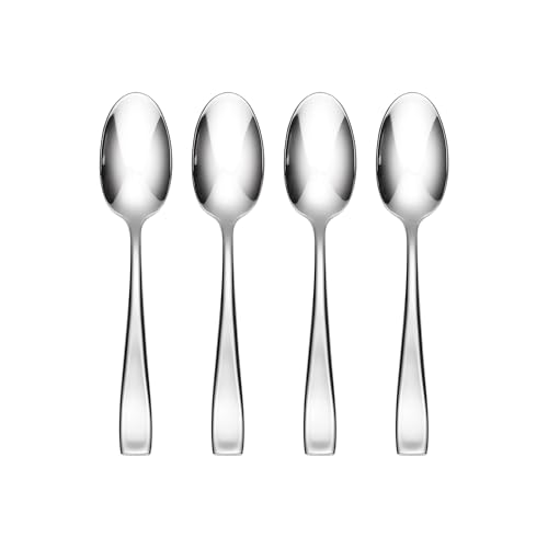 Oneida Moda Teaspoons Silverware Set for 4, Flatware Teaspoons, 4-Piece Set