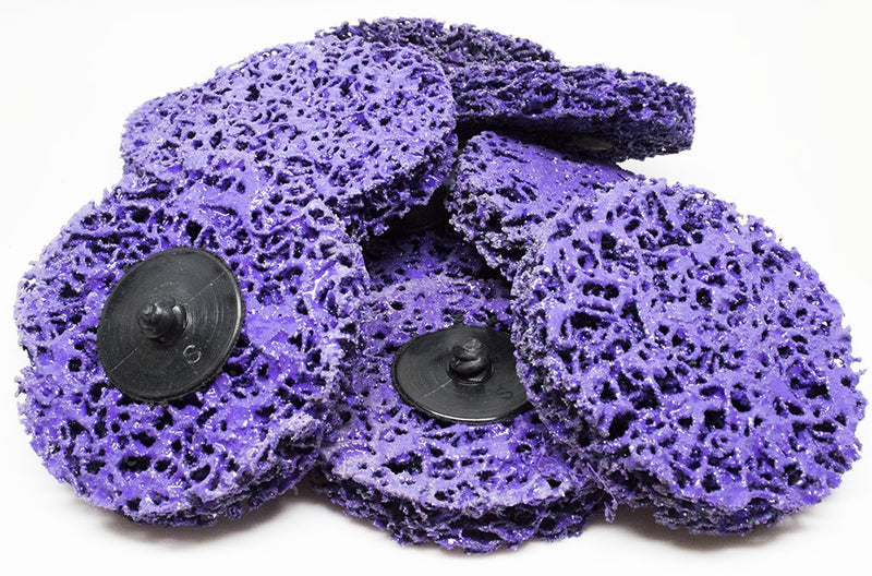 Benchmark Abrasives 3 Inch Sanding Discs Quick Change, Nylon, Male R-Type Backing - Drill & Die Grinder Sanding Disc Rust Remover for Metal Paint Stripper & Removal, Polishing - (10 Pack)