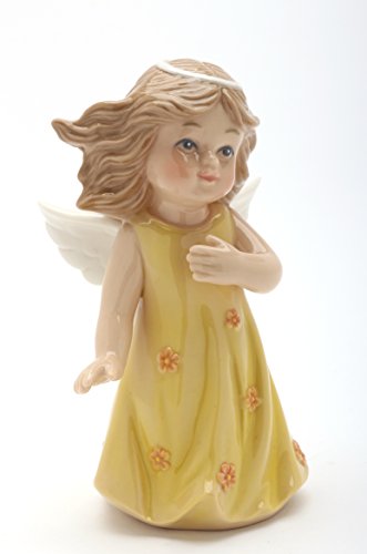 Cosmos Gifts 20942 Angel Girl with Yellow Dress Porcelain Figurine 3" H