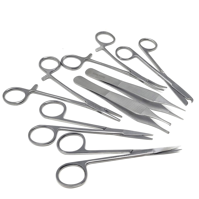 [Australia - AusPower] - Set of 7 Pieces Scissors Forceps Hemostats Needle Holder Driver Set for Educational Training and Medical Procedures Made of Stainless Steel (A2Z BRAND) 