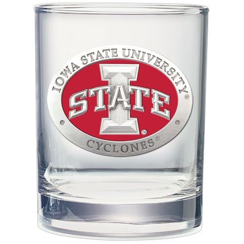 Heritage Pewter Iowa State Double Old Fashioned Glass | 14 OZ Double Rocks for Liquor | Expertly Crafted Pewter