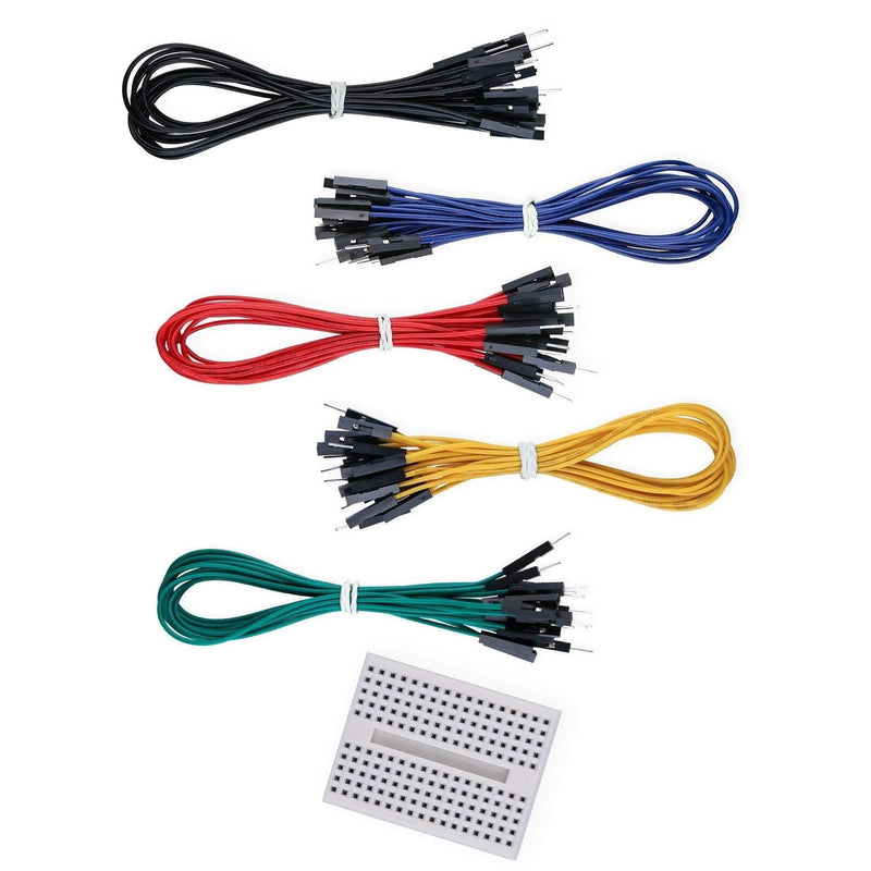 ELEGOO 50x Jumper Cable Male-Female 200 mm + 170P Breadboard | Jumper Wire Breadboard Cable Male Female Set for DIY & Electronics Projects