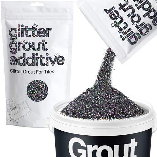 Hemway Black Holographic Glitter Grout Additive 100g Metallic Flakes