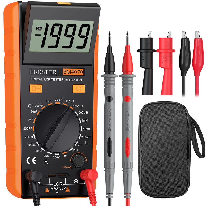 [Australia - AusPower] - Proster LCR Meter Digital LCR Multimeter Capacitance Resistance Inductance Measuring Meter with LCD Over-Range Display Yellow 