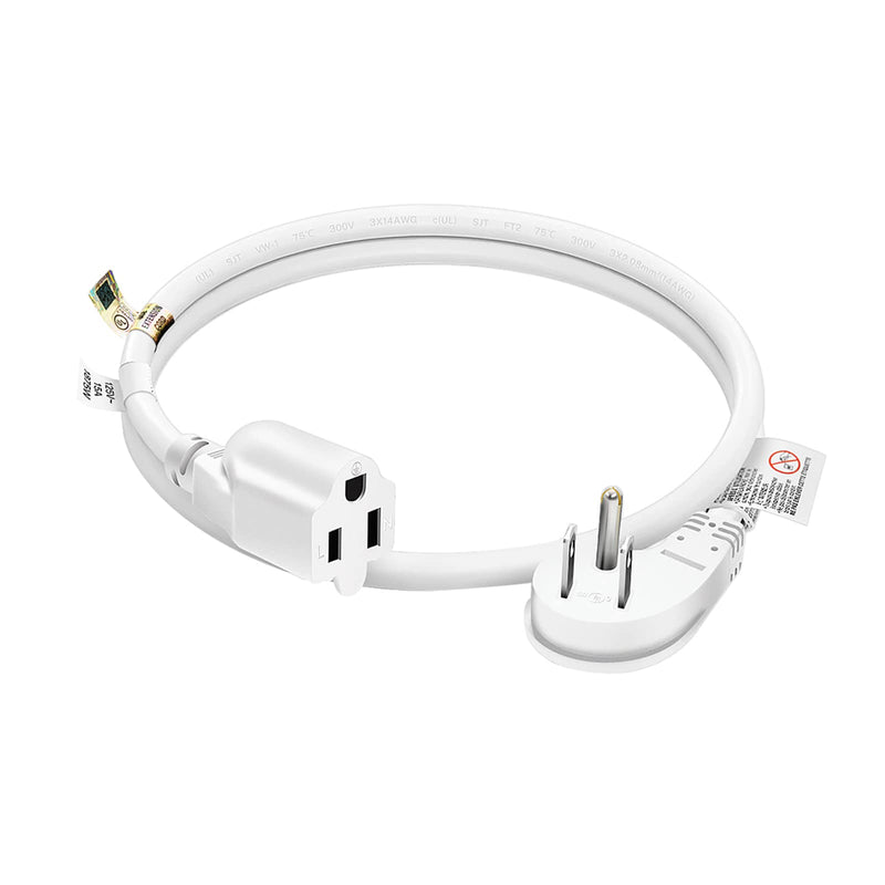 [Australia - AusPower] - FIRMERST 1875W Flat Plug Extension Cord White 2ft (15A 14AWG) 1 