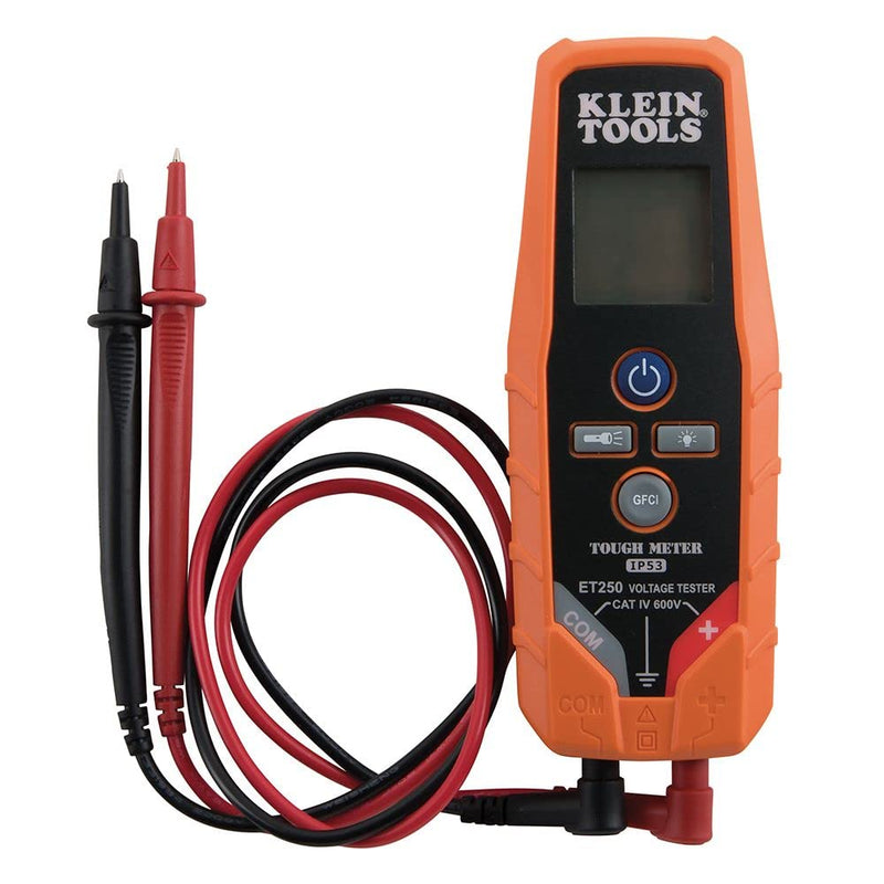 [Australia - AusPower] - Klein Tools ET250 Voltage Meter, AC Voltage / DC Voltage Tester, Digital Multimeter, Low Voltage Tester with Batteries AC/DC Voltage & Continuity 