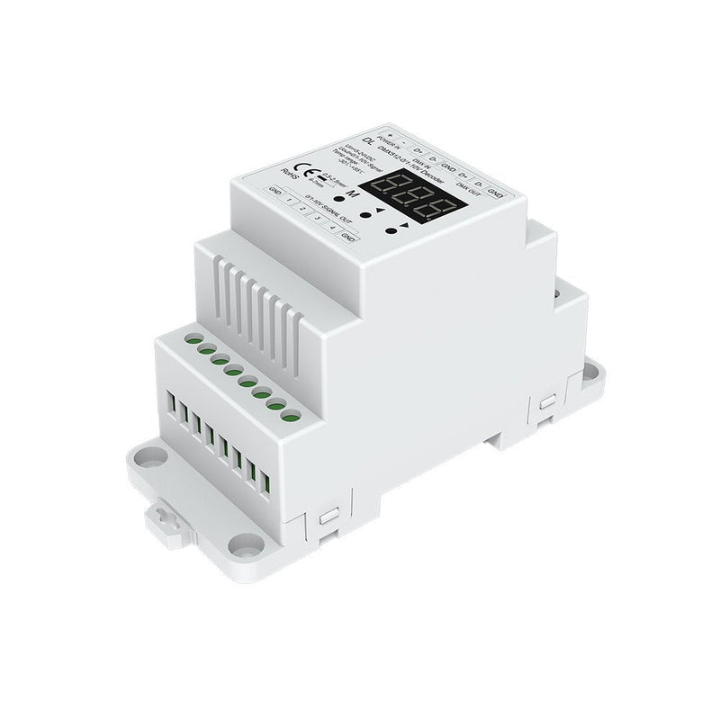 DMX512 to 4CH 0-10V Decoder 0-10V LED Dimmer DMX512 Signal to 0-10V Signal RGB/RGBW Controller 4 Channel Dimmer 5-24V Dl