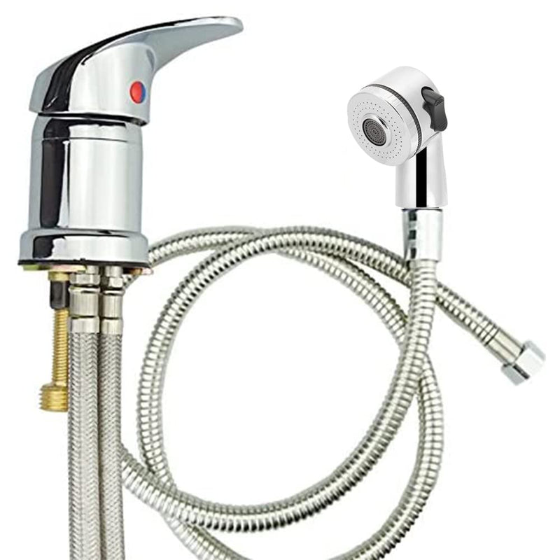 Salon Shampoo Bed Bowl Sink Basin Faucet or Backwash Unit,Shampoo Bowl Faucet with Hose and Shower Spray Head Wash Hair Sprayer,Chrome Faucet Full Set