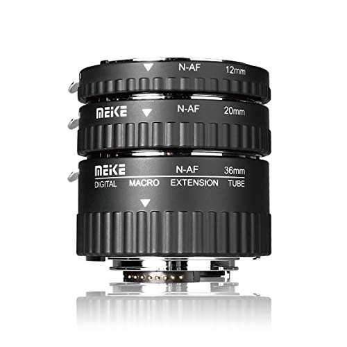 MEIKE N-AF1-A Macro Electronic Mount Auto Foucs Macro Metal Extension Tube Adapter for Nikon DSLR Camera D80 D90 D300 D300SD800 D3100 D3200 D5000 D5100 D5200 D7000 D7100 etc MK-N-AF1-A